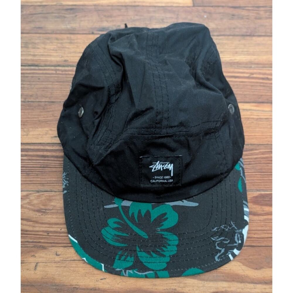 Vintage Stussy Flower Hawaii Stussy Logo Spell Out Box Logo 5 Panel Hat Cap